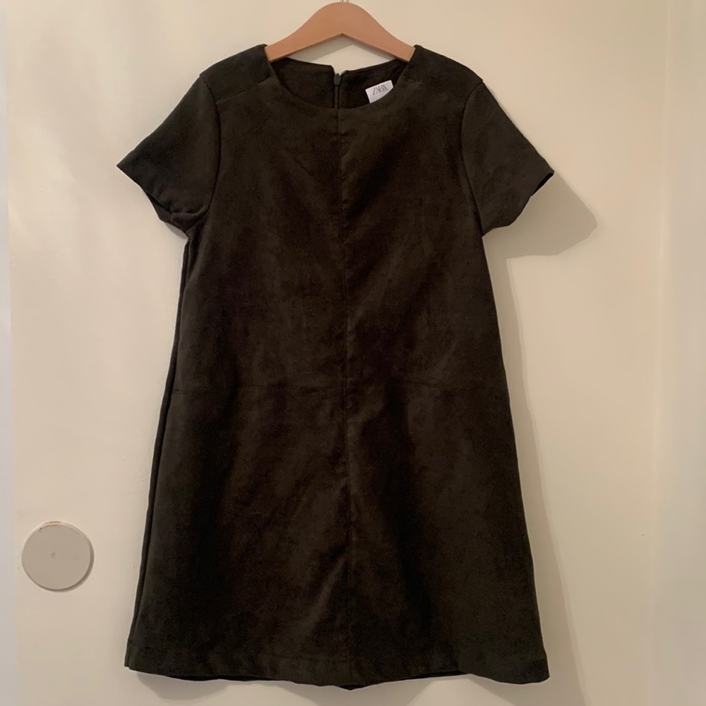 Zara dress ultra suede dark green size 10 NWT